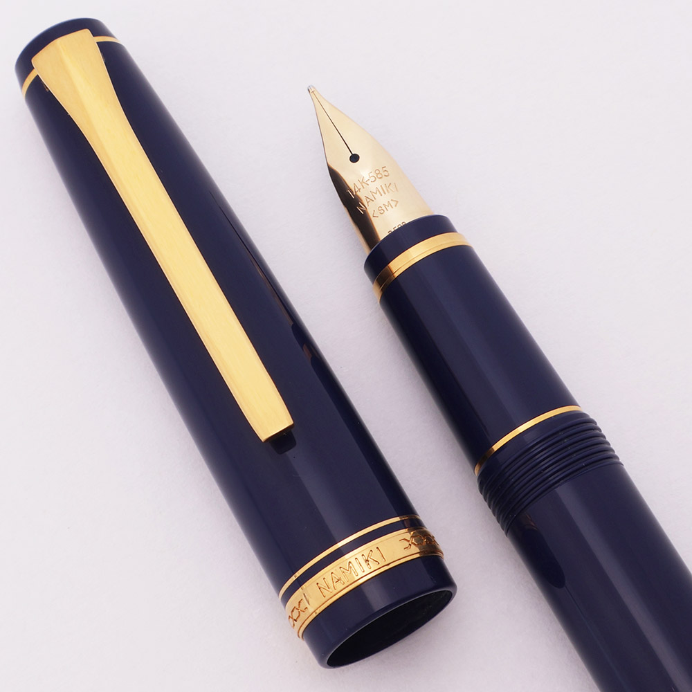 @＜バルーン＞NAMIKI ファルコン 万年筆 14K SM Namiki Falcon Fountain Pen (1998) - Blue w Gold Trim, C/C, 14k